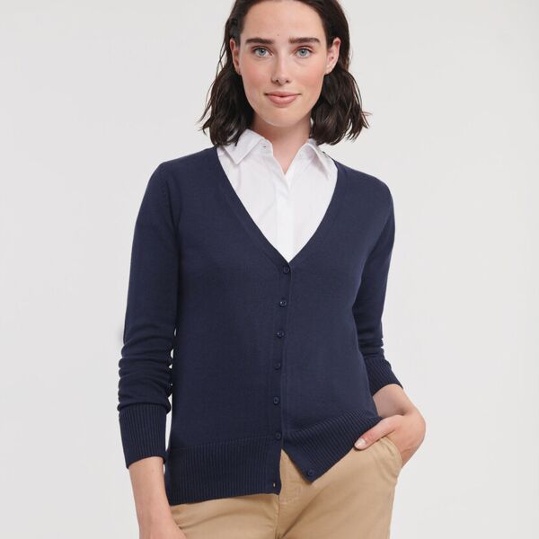 LADIES v-neck knitted cardigan. Thumbnail