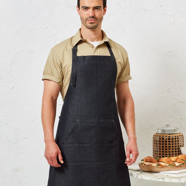 JEANS stitch bib apron. Thumbnail
